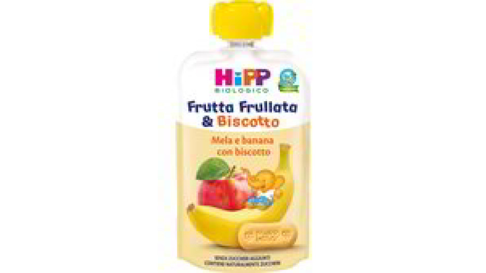 FRUTTA FRULLATA MELA E BANANA CON BISCOTTO