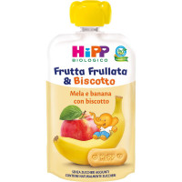 FRUTTA FRULLATA MELA E BANANA CON BISCOTTO