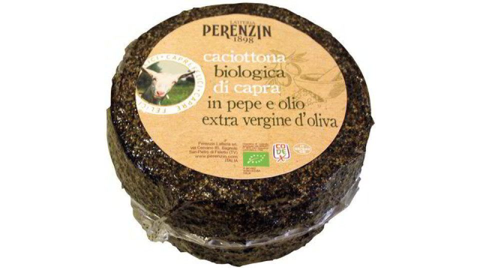 Caciottona di latte di capra affinata in pepe e olio