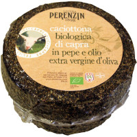 Caciottona di latte di capra affinata in pepe e olio