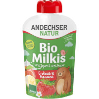 Pouches yogurt alla frutta fragola e banana milkis
