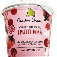 Yogurt intero con frutti rossi a pezzi