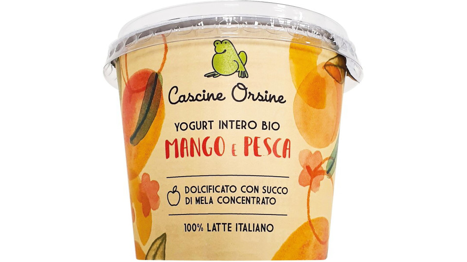 Yogurt intero con pesca e mango