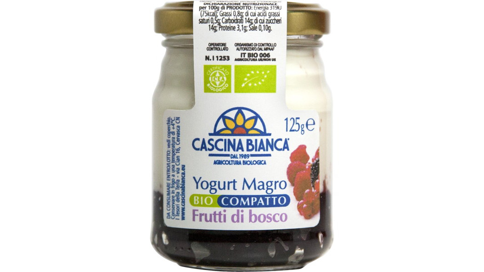 Yogurt magro compatto ai frutti di bosco
