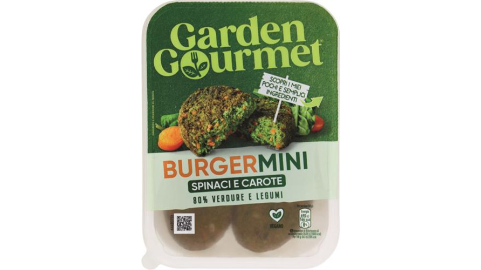BURGER MINI VEGANO DI SPINACI E CAROTE 4 PEZZI