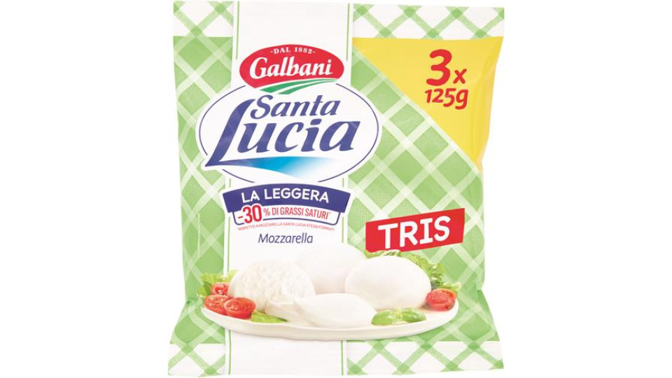 MOZZARELLA SANTA LUCIA LIGHT X3 GR375