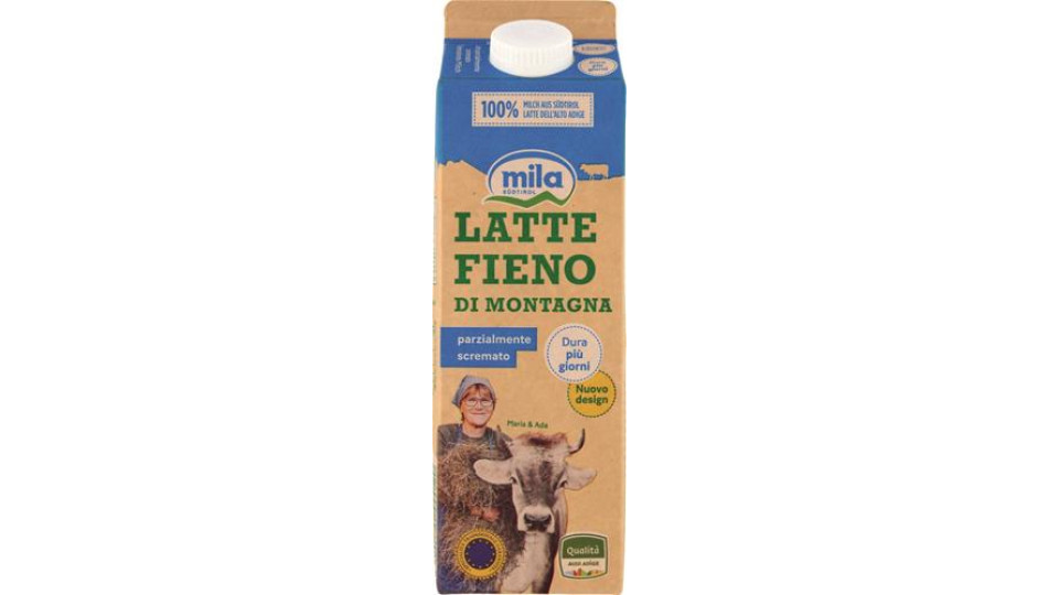MILA LATTE FIENO PIÙ GIORNI PARZIALMENTE SCREMATO 1 LT - LATTE DI MONTAGNA