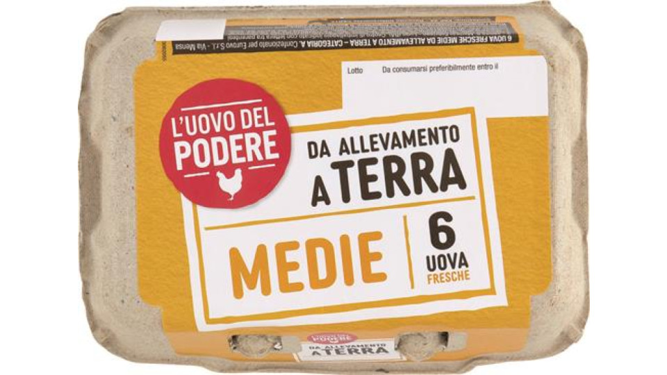 6 UOVA DA GALLINE ALLEVATE A TERRA