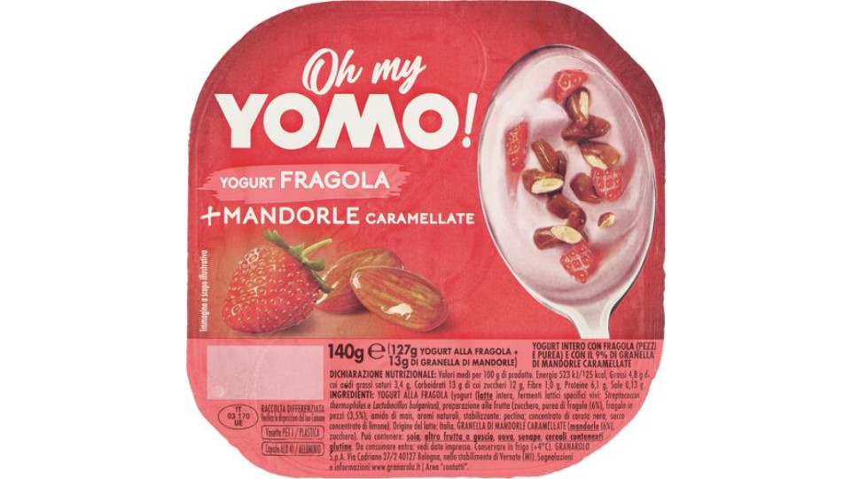OH MY YOMO BICOMP 140G FRAGOLA & MANDORLE CARAMELLATE