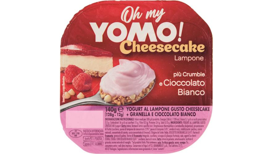 OH MY YOMO BICOMP CHEESCAKE LAMPONE & BISCOTTO CIOCCO BIANCO