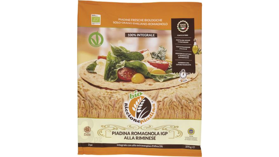 PIADINA INTEGRALE BIOLOGICA 3PZ. 375G
