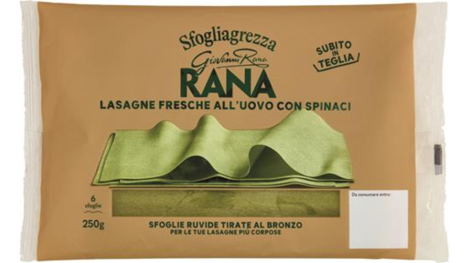 SFOGLIAGREZZA LASAGNA AGLI SPINACI