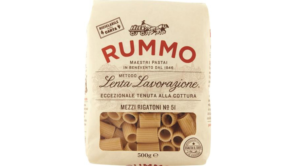 MEZZI RIGATONI PASTA DI SEMOLA DI GRANO DURO