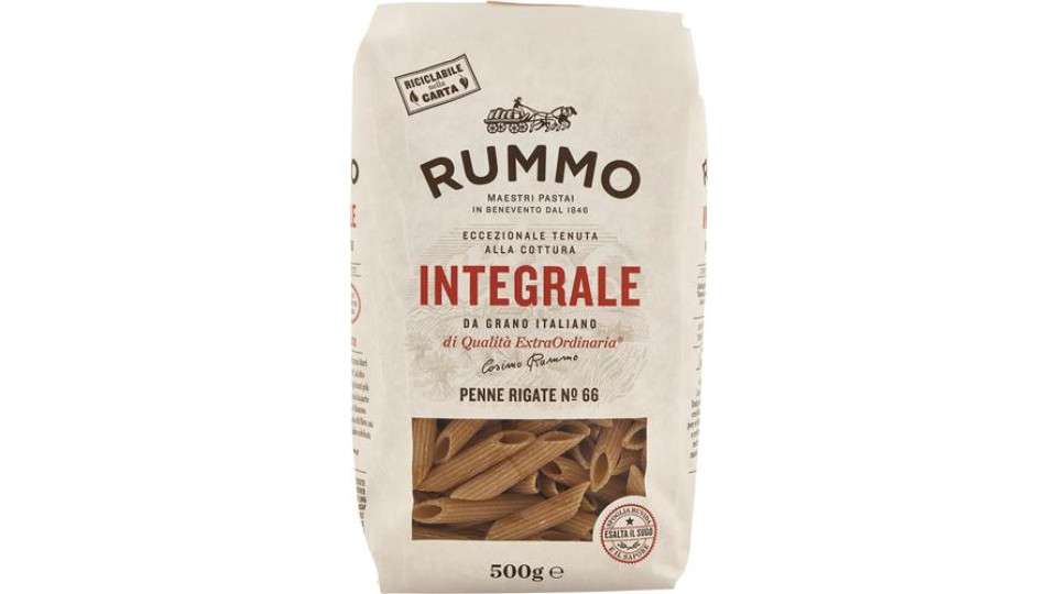 PENNE RIGATE INTEGRALI N°66 LENTE LAVORAZIONE