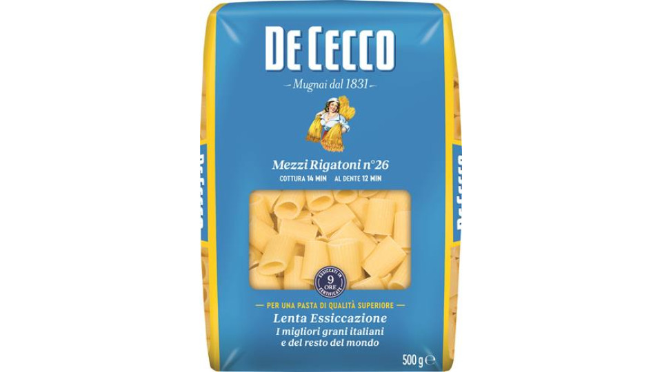 MEZZI RIGATONI PASTA DI SEMOLA