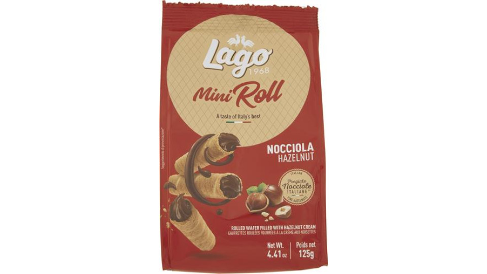 CANNOLI DI WAFER RIPIENI DI CREMA (66%) ALLA NOCCIOLA