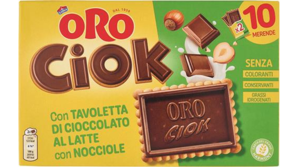 BISCOTTO CON TAVOLETTA DI CIOCCOLATO ALLA NOCCIOLA - ORO CIOK SPACE JAM
