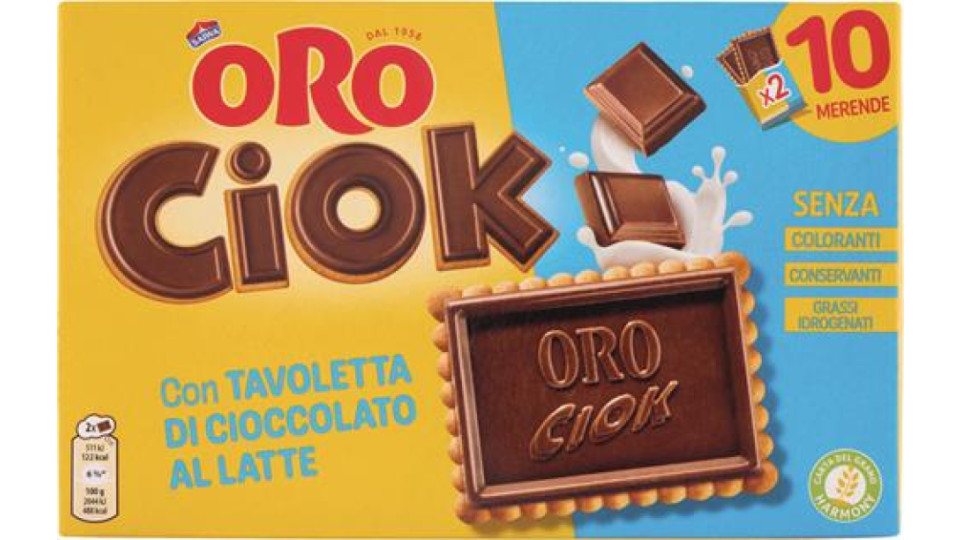 BISCOTTO CON TAVOLETTA DI CIOCCOLATO AL LATTE - 10 X 25 G