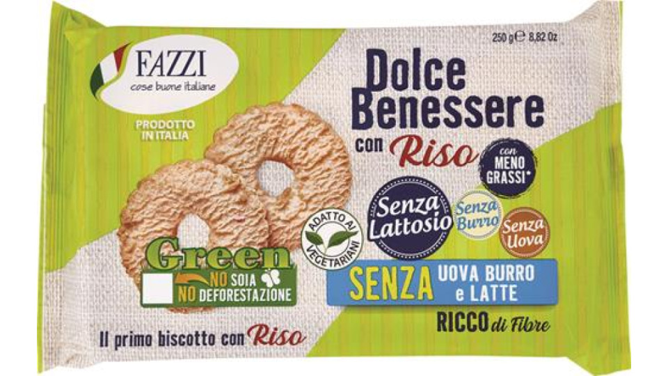 BISCOTTI DOLCE BENESSERE CON RISO SENZA UOVA LATTE E BURRO