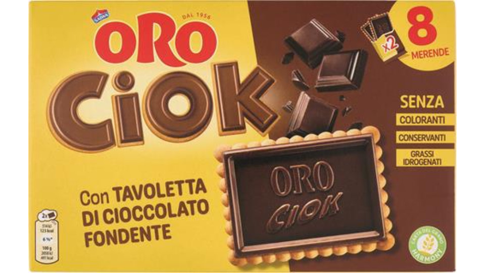 BISCOTTO CON TAVOLETTA DI CIOCCOLATO FONDENTE - 10X25G