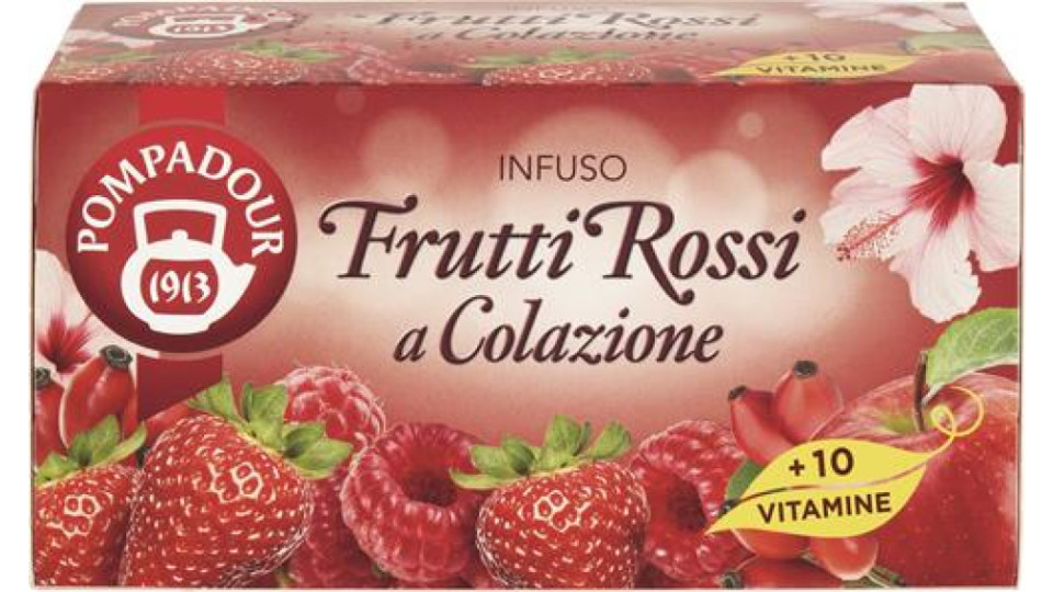 INFUSO AI FRUTTI ROSSI A COLAZIONE + 10 VITAMINE 20 FILTRI