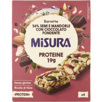 BARRETTE DI CEREALI PROTEIN 56% SEMI E MANDORLE CON CIOCCOLATO FONDENTE