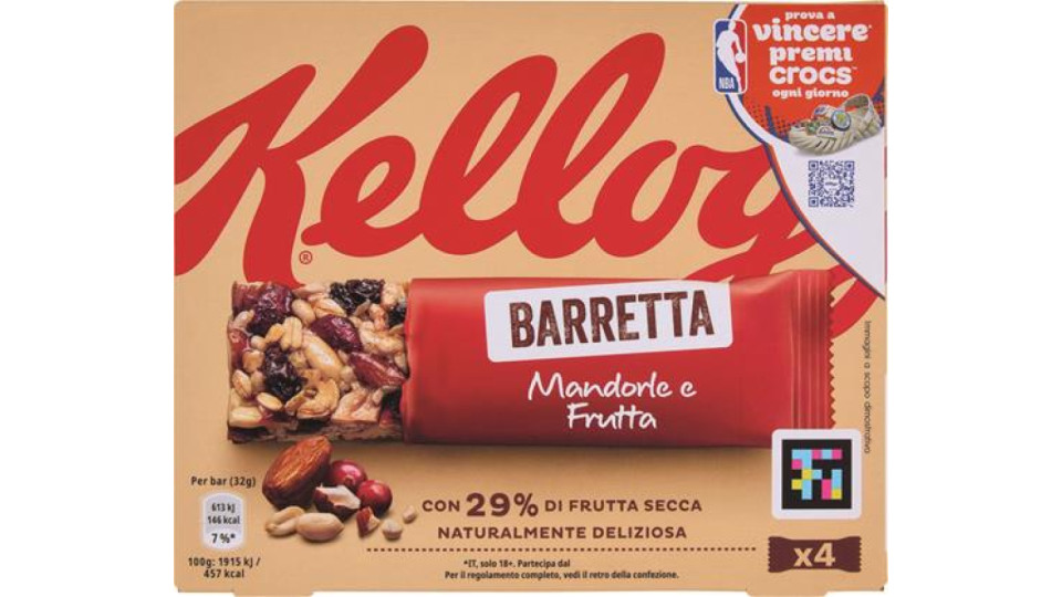 BARRETTE KELLOGG MANDORLE E FRUTTA GR32X4