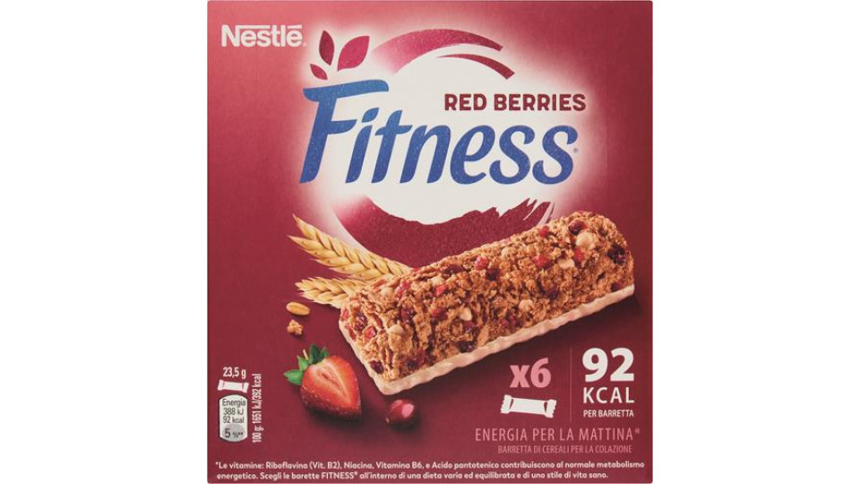 BARRETTE CEREALI INTEGRALI CON FRUTTI ROSSI 6X23,5G