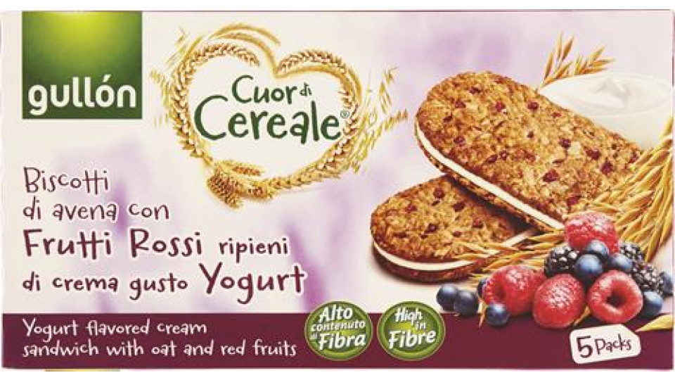 CUOR DI CEREALI CON CREMA ALLO YOGURT AI FRUTTI ROSSI