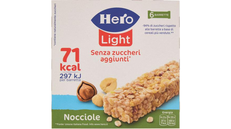 BARRETTE AI CEREALI LIGHT NOCCIOLA 6X20