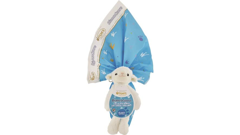 UOVO BIANCO CUORE PELOUCHE
