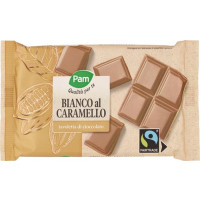 TAVOLETTA DI CIOCCOLATO BIANCO CARAMELLO FAIR TRADE