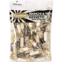 CARAMELLE GESSETTI BIANCHI E NERI RIPIENI ALLA LIQUIRIZIA