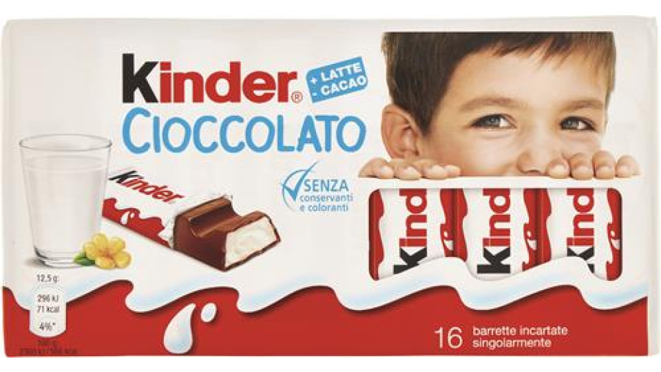 KINDER CIOCCOLATO BARRETTE 16 PEZZI