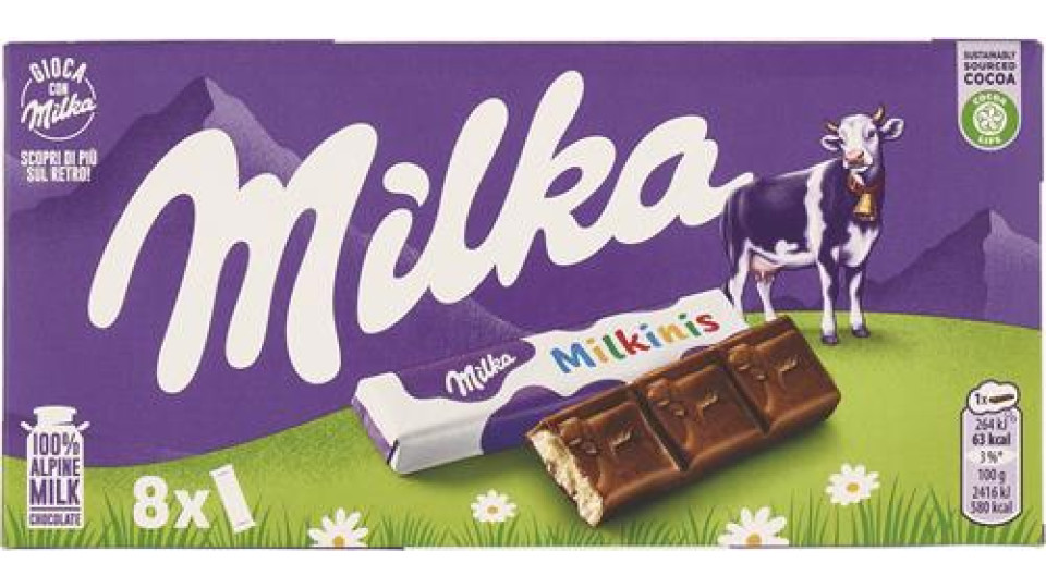 BARRETTE DI CIOCCOLATO CON RIPIENO DI CREMA AL LATTE