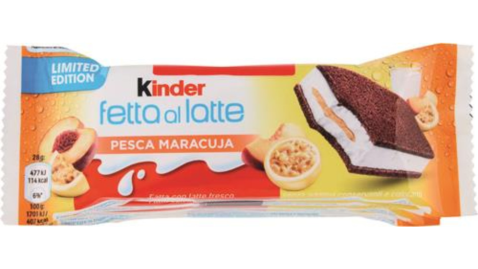 KINDER FETTA AL LATTE PESCA E MARACUJA