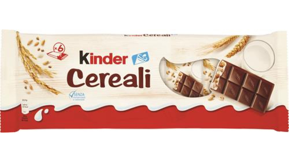 BARRETTA DI CIOCCOLATO AL LATTE E CEREALI 6 PEZZI