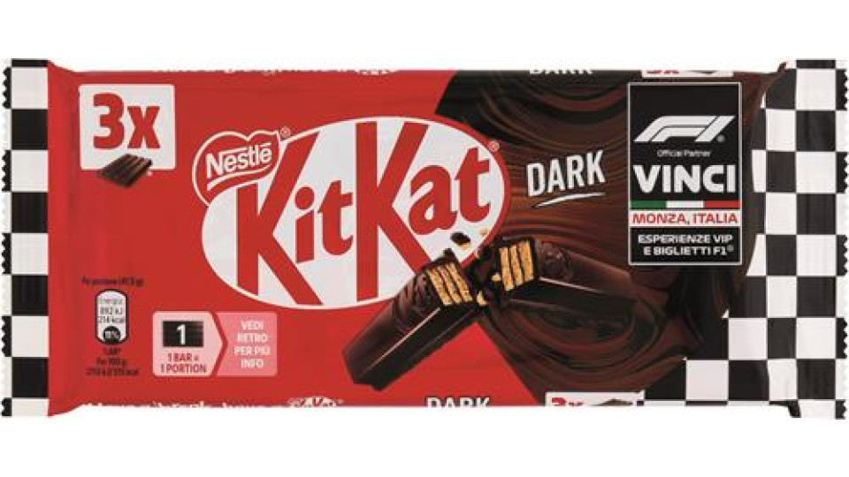 DARK WAFER RICOPERTO DI CIOCCOLATO FONDENTE 3X41,5G