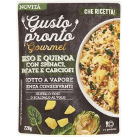 RISO E QUINOA CON SPINACI PATATE E CARCIOFI