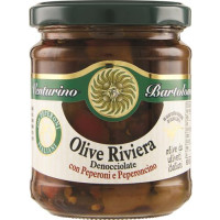 OLIVE RIVIERA DENOCC. IN OLIO CON PEPERONI E PEPERONCINO