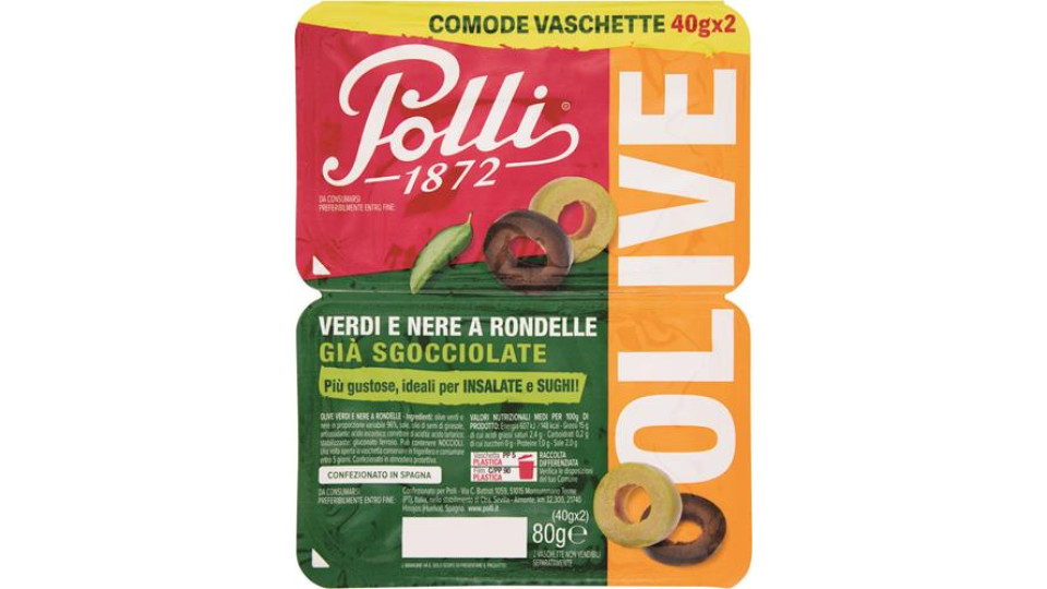 OLIVE RONDELLE VERDI E NERE IN VASCHETTA