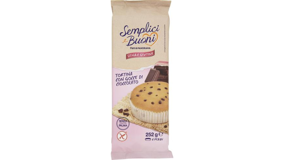 TORTINE CON GOCCE DI CIOCCOLATO 6 PZ- SENZA GLUTINE