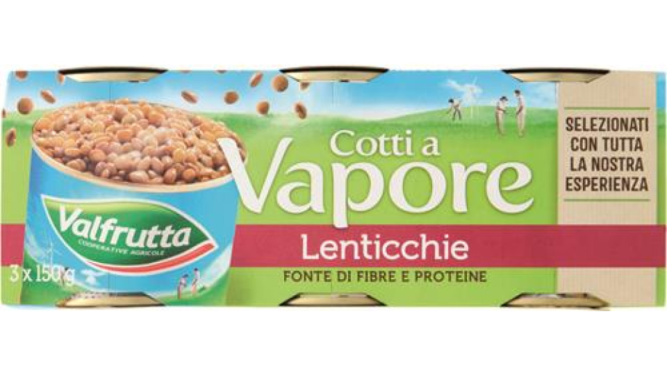 LENTICCHIE COTTE A VAPORE VALFRUTTA GR.150 X3 SGOCC 140X3