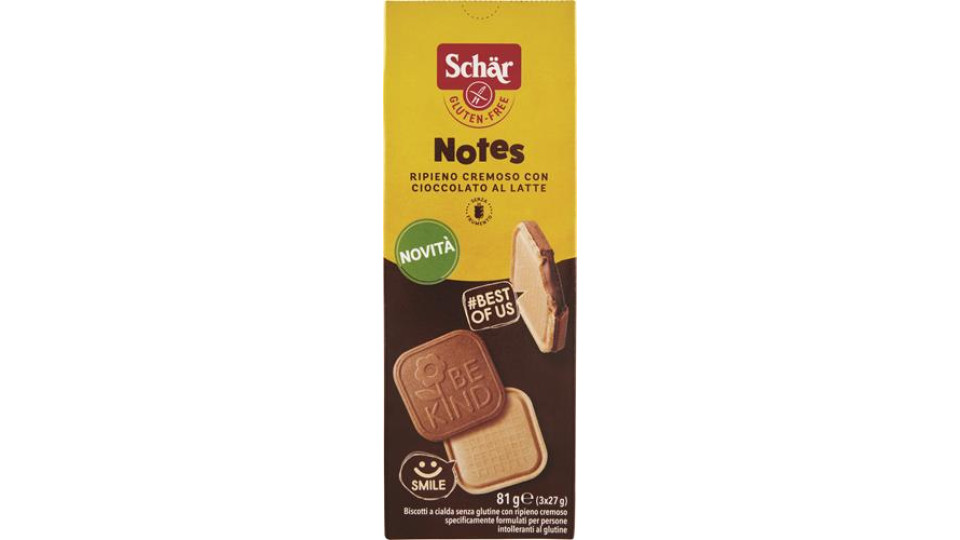 BISCOTTI A CIALDA SENZA GLUTINE CON RIPIENO CREMOSO CIOCC.AL LATTE