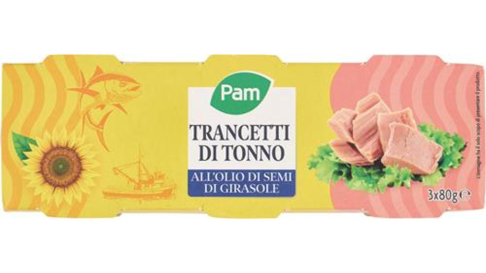 TRANCETTI DI TONNO IN OLIO DI GIRASOLE G80X3
