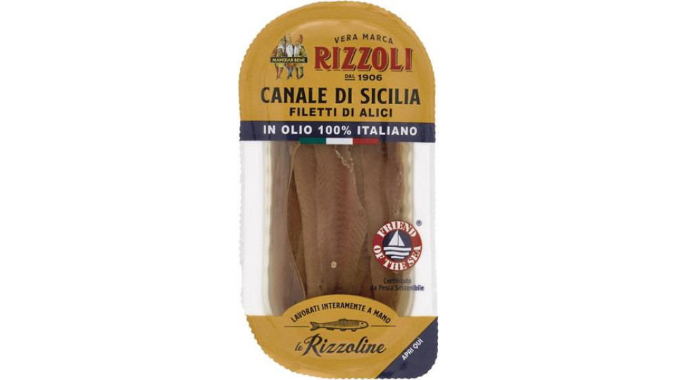 FILETTI DI ALICI IN OLIO D'OLIVA 100% ITALIANO CANALE DI SICILIA