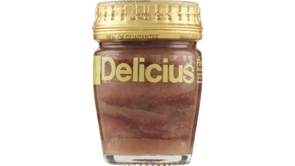 FILETTI DI ALICI DISTESE IN OLIO DI OLIVA VASO VETRO
