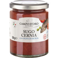 SUGO CERNIA CON OLIVE DI SICILIA
