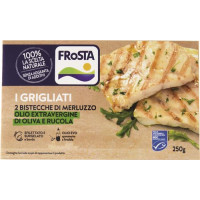 BISTECCA DI MERLUZZO GRIGLIATA CON OLIO EXTRA VERGINE DI OLIVE E RUCOLA MSC