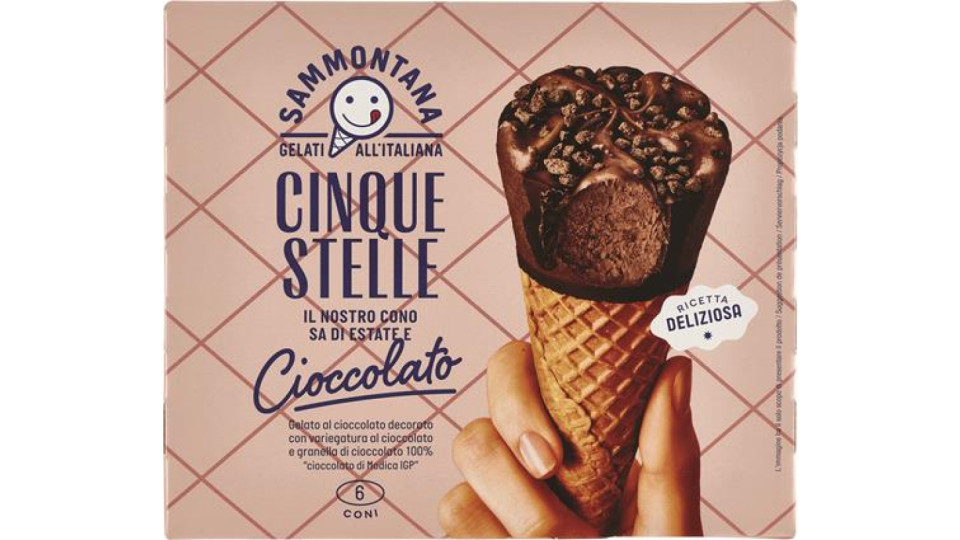 CONO CINQUE STELLE CIOCCOLATO DI MODICA X6
